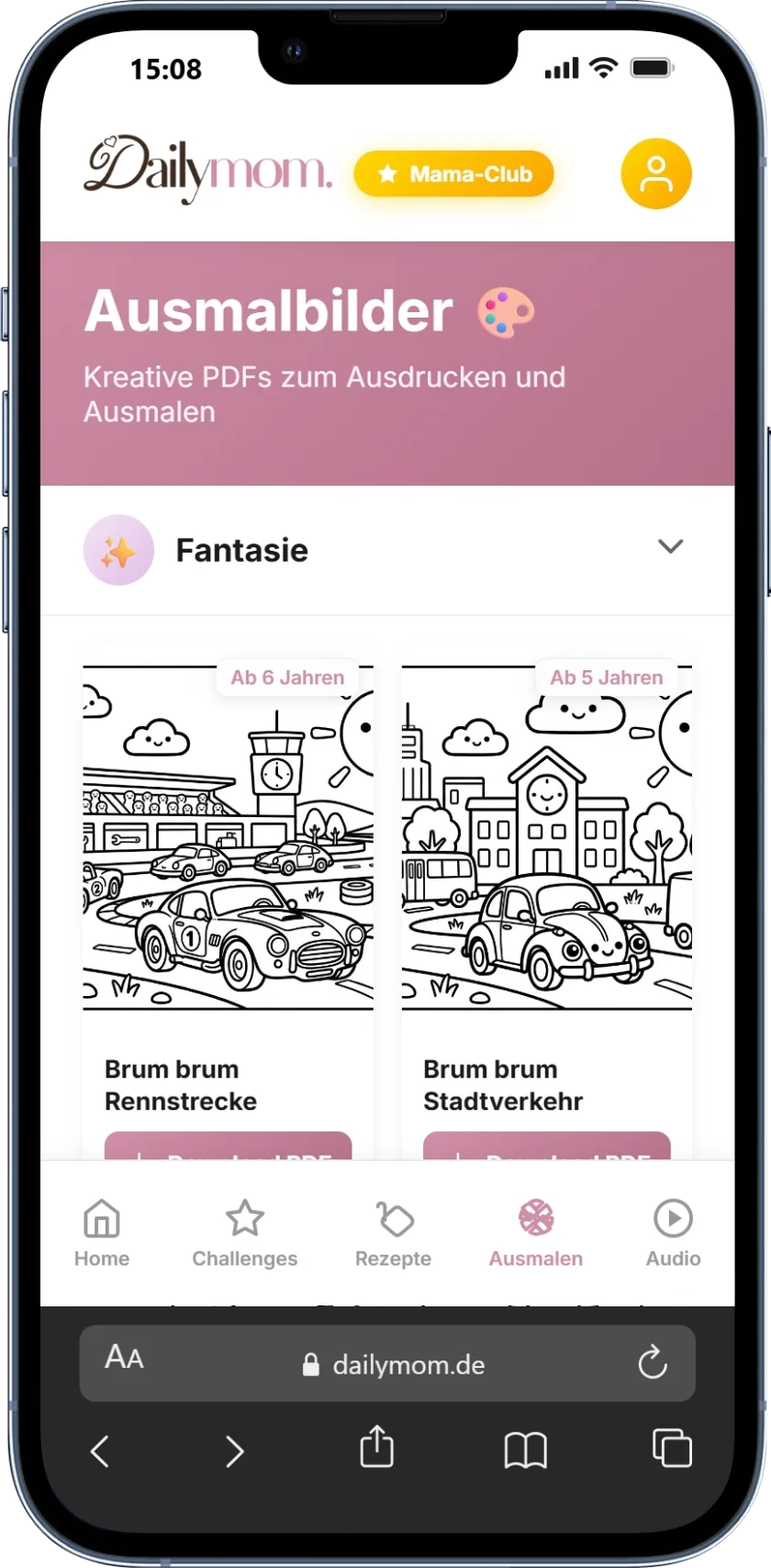 Ausmalbilder für Mamas im Mama-Club