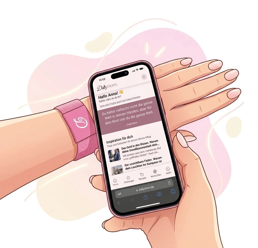 Handy ans Armband halten